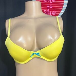Joe Boxer Vibrant Yellow Bra with Blue Bow